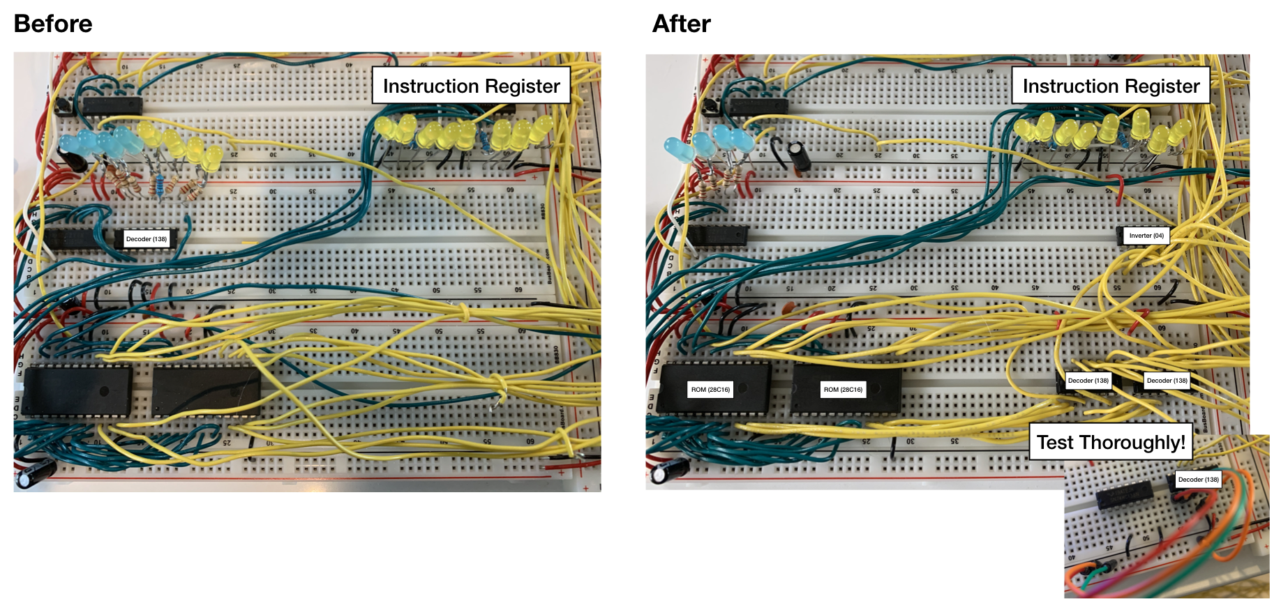 Expand the control lines without adding more ROM by using 74LS138 decoders.