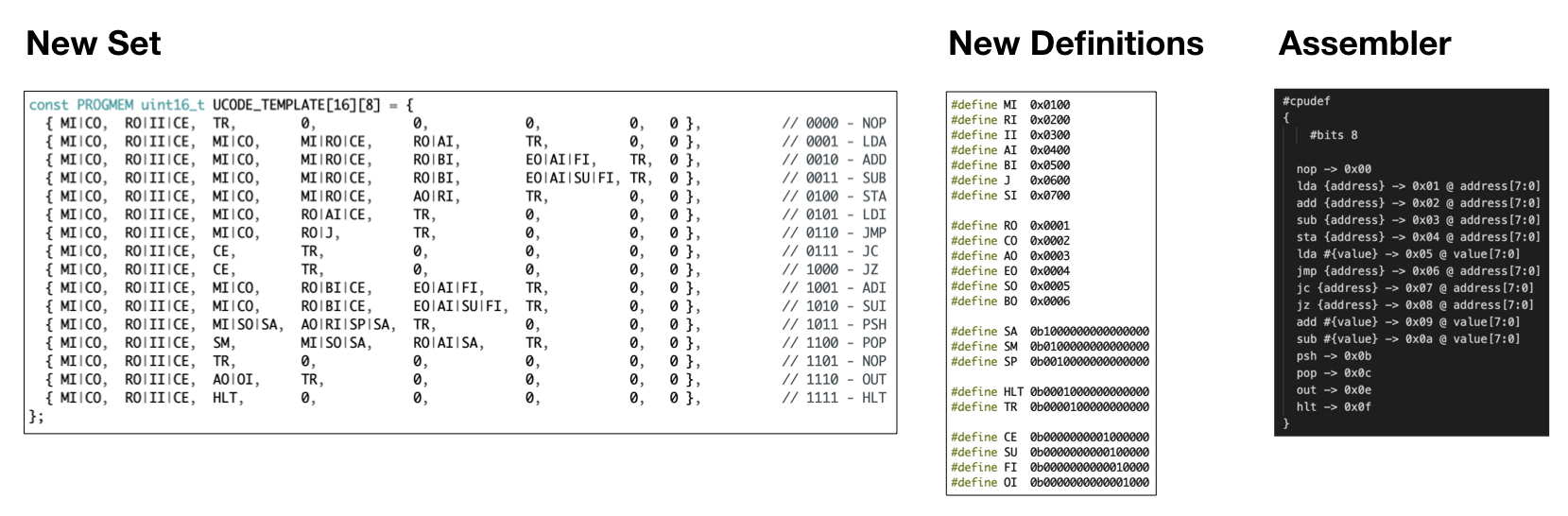 Add push/pop instructions and update your CPU definition to take advantage of the stack.